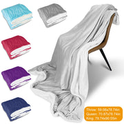 Fleece Throw Blanket Warm Soft Flannel Bed Cover Cuddly Cozy Sofa Travel Car Blanket with  Queen King Throw Size Optional