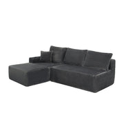 96" L-Shaped Sectional Sofa with Chaise in Plush Corduroy