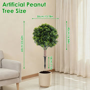 2PCS Artificial Boxwood Topiary Trees with Ground Spikes, UV Resistant