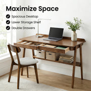 Solid Wood Desk with Drawers for Home Office