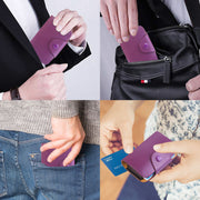 Credit Card Holder Wallet PU Leather Snap Closure Purse Accordion Case with 12 Pcs Card Slots