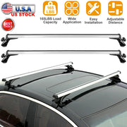 47.24in Universal Top Roof Rack Cross Bar Cargo Carrier Aluminum Crossbar Rack w/ 165LBS Capacity Fit for Most Vehicle Wagon Car Without Roof Side Rai