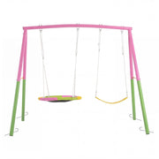 Outdoor Swing Set with Saucer & Belt Swings - 330lbs Capacity