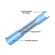125Pcs Heat Shrink Butt Connector Solder Seal Wire Connector Electrical Terminals Kit Waterproof Insulated Copper