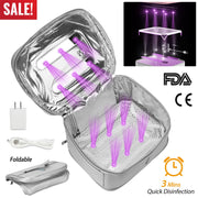 Foldable UV Disinfection Bag 20L/5.28Gal Portable LED UV Sanitizer Box USB-Powered Travel UV-C Cleaner Bag for Baby Bottles Toys Underwear Toothbrush