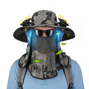 Solar Fan Hat with UPF50+ Sun Protection and Neck Flap