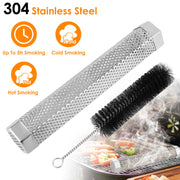 Pellet Smoker Tube 12" Stainless Steel BBQ Grill Smoker Tube Pipe For Wood Chips Cold Hot Smoking