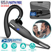 Unilateral Wireless V5.1 Business Earpiece with Charging Case Rechargeable Wireless in-Ear Headset with Hook for Car Driving Phone Call Office