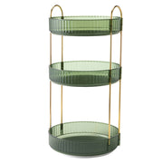 3 Tier Rotating Makeup Organizer 360¡ Spinning Perfume Cosmetic Storage Tray 55LBS Load Countertop Shelves for Lotion Lipstick