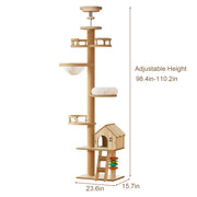 Floor-to-Ceiling Cat Tree with Adjustable Height & Sisal Post