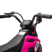 24V Kids Electric Motocross Ride On Motorcycle, 200W High Speed Hub Motor Dirt Bike Toy with Rear Shock Absorber, Adjust