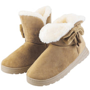 Women's Women's Snow Boots Super Soft Fabric Mid-Calf Winter Shoes Thickened Plush Warm Lining Shoes with  Anti-Slip Rubber Base Bowknot