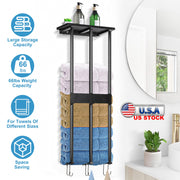 Wall Mounted Towel Rack for Rolled Towels Bathroom Towel Holder Organizer Storage Shelf for Bath Towels Hand Towels
