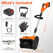 500W 21V Cordless Snow Shovel | 11" Foldable Snow Thrower with Accessories
