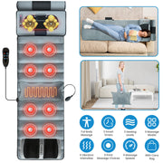 Full Body Electric Massage Mat Heating Vibration Massage Pad Cushion Back Massage Mattress Chair Pad with Neck massage Foot massage Head Pillow Inflat