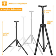 Heavy Duty PA Speaker Tripod Stand – Adjustable Height, 132 lbs Load
