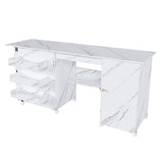 57.5" Foldable Sewing Machine Table with Storage & Casters