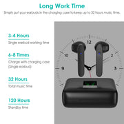 True Wireless Stereo V5.1 Earbuds Touch Control In-Ear TWS Headsets Headphone Earpiece with LED Display Magnetic Charging Case Built-in Mic