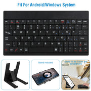 80 Keys Wired Keyboard Mini USB Connector Keyboard Portable Durable Keyboard w/ Carry Bag Tablet Stand for Android Window Tablet