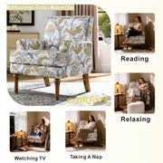 Floral Upholstered Accent Chair with Nailhead Trim