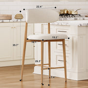 Counter Height Bar Stools Set of 2 with Curved Backrest