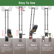 5 In 1 Bulb Planter Tool Long Handle Gardening Bulb Transplanter with Gloves Brush Serrated Base Dual Pedal Digging Holes to Plant Tulips Iris Daffodi