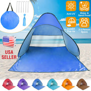Pop Up Beach Tent Sun Shade Shelter Anti-UV Automatic Waterproof Tent Canopy for 2/3 Man with Net Window Storage Bag for Outdoor Beach Camping Fishing P
