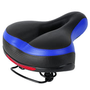 Bike Seat Water-Resistant Comfortable Bicycle Padded Saddle Wear Resistant Hollow Leather  Seat Cushion w/ Dual Springs Reflective Strip for Mountai