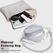 Rhinestone Evening Bag with Detachable Chain Strap
