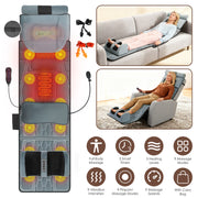 Flannel Full Body Massage Mat Multifunctional Massage Chair Pad with Heat Timer Shiatsu Neck Foot Massager Lumbar Pillow