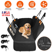 Dog Car Seat Cover For Back Seat Waterproof Oxford Cloth Seat Cover Hammock Non-Slip Scratchproof Back Seat Extender with Side Flap Mesh Window Storag