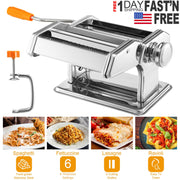 Pasta Maker Roller Machine Fettuccine Noodle Maker 9 Thickness Settings Stainless Steel