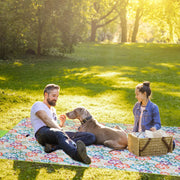 60" x 78" Waterproof Picnic Blanket Handy Mat with Strap Foldable Camping Rug for Camping Hiking Grass Travelling