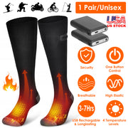 Electric Heated Socks for Men Women Battery Powered Heated Socks Rechargeable Feet Warmer with 4 Temperature Levels Indoor Outdoor Machine Washable