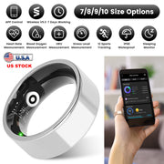 Smart Ring Health Tracker Fitness/Sleep/Stress/HRV Tracker with Charging Case Magnetic Charging Cable for Women's & Men Compatible with iOS & Android 7-