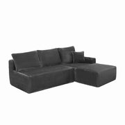 96" L-Shaped Sectional Sofa with Chaise in Plush Corduroy
