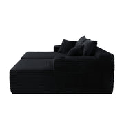 Sectional Couch with Double Chaise Lounge and Cup Holders
