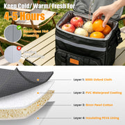 Rolling Cooler Bag with Wheels 35L Insulated Collapsible