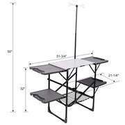 Folding Camping Kitchen Table with Heat-Resistant Top