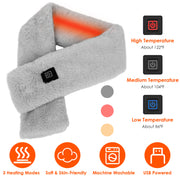Electric Heated Scarf USB Heating Neck Wrap Unisex Winter Heated Neck Shawl Soft Warm Scarves with  3 Heating Modes
