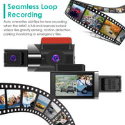 2K Car DVR 3 Channel Dash Cam Camcorder Camera Recorder with 140¡ Angle GPS WiFi Night Vision G-sensor Loop Recording Parking Monitor