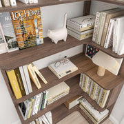5-Tier L-Shaped Corner Bookshelf with 6 Open Shelves