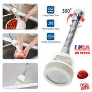 Movable Kitchen Tap Head 360¡ Rotatable Swivel Water-Saving Faucet Anti-Splash Sink Tap Head Spray Aerator w/ Three Modes Flexible Extended Hose For H