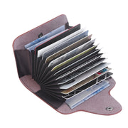 Credit Card Holder Wallet PU Leather Snap Closure Purse Accordion Case with 12 Pcs Card Slots