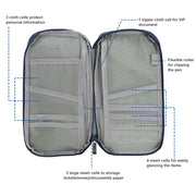 Travel Passport Wallet 12Cells Ticket ID Credit Card Holder Water Repellent Documents Phone Organizer Zipper Case Business Trip Daily Use