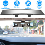 Car Rearview Mirror 11.4in Interior Clip-on Curve Convex Panoramic Anti-glare Rear View Mirrors with Wide Viewing Range for Cars SUVs Trucks Vehicles