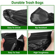 4 Rolls Black Trash Bags – 5.3 Gallon, Unscented & Leak-Resistant