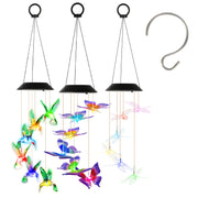 Solar Wind Chimes 3-Pack with Color Changing LED Lights