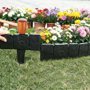 Plastic Garden Lawn Edging 20-Piece Cobblestone Effect