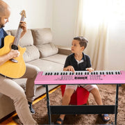 61 Keys Digital Music Keyboard Electric Piano Electronic Musical Instrument Kids Learning Keyboard with Microphone Stand for 3-12 Year Old Kids Girls